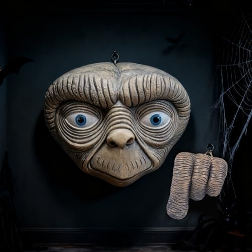 SUNJULY Estatuas al aire libre, decoración de jardín de cara de árbol, decoración de jardín extraterrestre, escultura caprichosa estatuas de resina para árboles, vallas y paredes