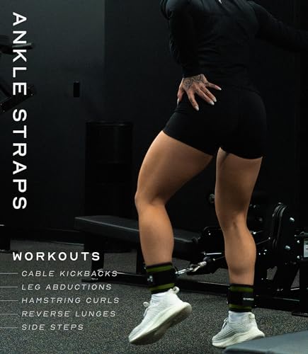 Image of Gymreapers Ankle Straps For Cable Machine Kickbacks, Glute Workouts, Lower Body Exercises - Adjustable Leg Straps with Neoprene Padding
