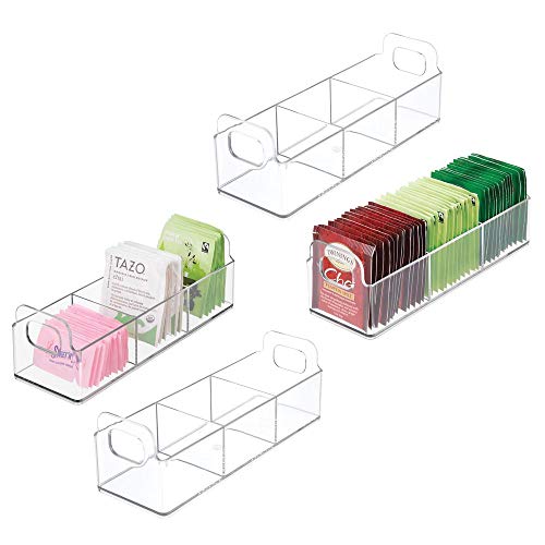 mDesign Plastic Kitchen Pantry, Medicine Cabinet, Countertop Organizer Storage Station Tea Caddy Holder
