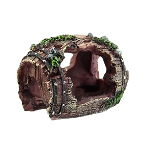Fukamou Decorazione per Acquario con Botte Rotta, Gamberetti Cave Resina Fish Tank Decorazione Acquario, Fish Playing House Fish Tank Decor per Giardino, Stagno, Scatola per rettili