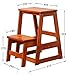 Produktbild Massivholz-Treppen-Hocker, Haupt 2Schritt Folding Multifunktions-Holzleiter Küche Climb Hocker, honig Nussbaum Farbe Optional, Walnuss Farbe lxhff (Color : Honey Color)