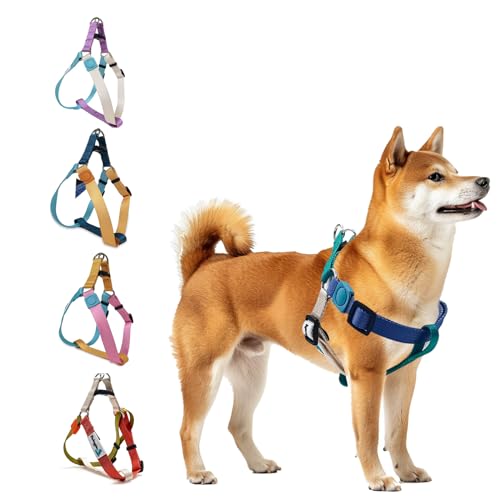 Pawhuggies パーハギス 犬 ハーネス 小型犬 夏に対応 喉に優しい カラフル 抜けにくい 引っ張り防止 咳き込み軽減 夏用 首輪 1.5-6.5KG 犬用胴輪 調節可能 子犬 子猫 人気 ソフト おしゃれ 丈夫 歩行補助ハーネス 散歩 中型犬 大