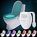 Suptempo WC luce notturna LED con sensore di movimento attivato USB ricaricabile impermeabile WC luce con 8 colori che cambiano