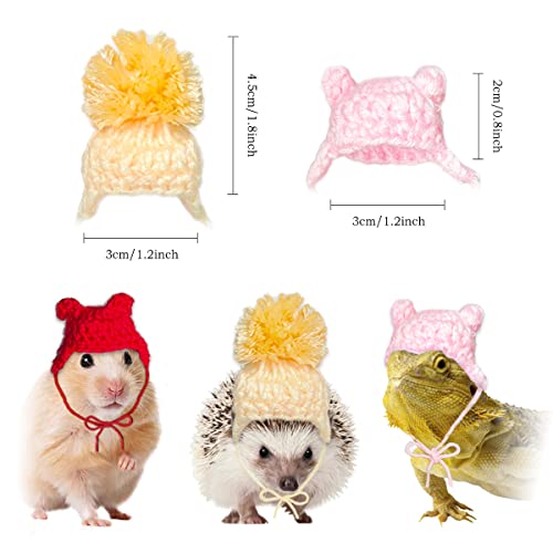 5 Piece Mini Small Animal Hat For Hamster Hedgehog Lizard Guinea Pig Knitted Headwear Pets Costume Decoration Accessories #TOP1