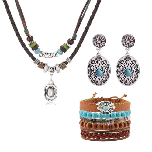 Collar de turquesa bohemio y set de joyas western para regalar a amantes del country