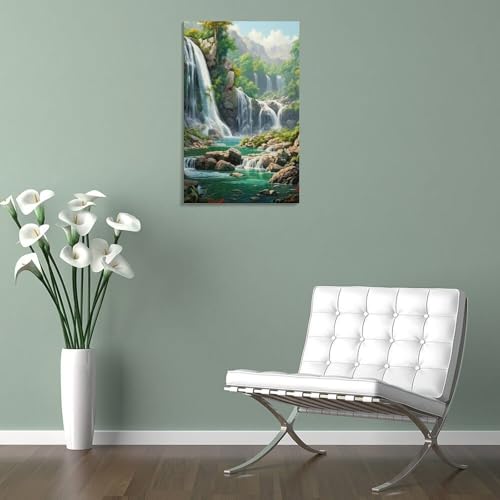 Tableau cascade murale en impression sur toile decoration salon 30x45cm - 5