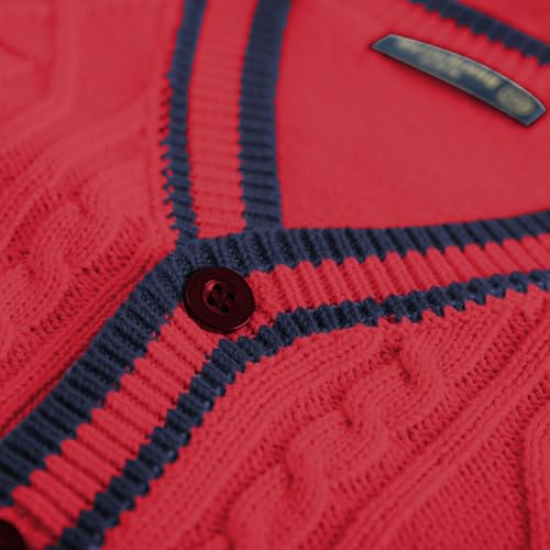 Girls Boys Cable Knit Cardigan School Uniform Aesthetic Button Down Sweater Fall Winter Comfy Warm Coat Birthday Outfits2