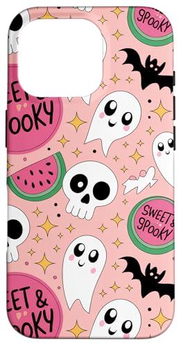 Cute Halloween Ghost Skull Bat Pink Pastel Fall Print X}zP[X iPhone 16 Pro p