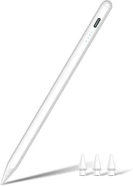 KIROSA Pencil (USB C) for iPad 2025-2018: Stylus Pen for iPad with 15Hr Working Tilt Sensitivity & Palm Rejection, Professional ipad Pencil 9th 10th Generation Good to Draw Study Work Create Record
