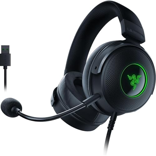 Razer Kraken V3 - Razer Chroma RGB özellikli Kablolu USB Oyun Kulaklığı (TriForce 50mm Sürücüler, THX Spatial Audio, HyperClear Kardioid Mikrofon, Chroma RGB) Siyah - Görsel 2