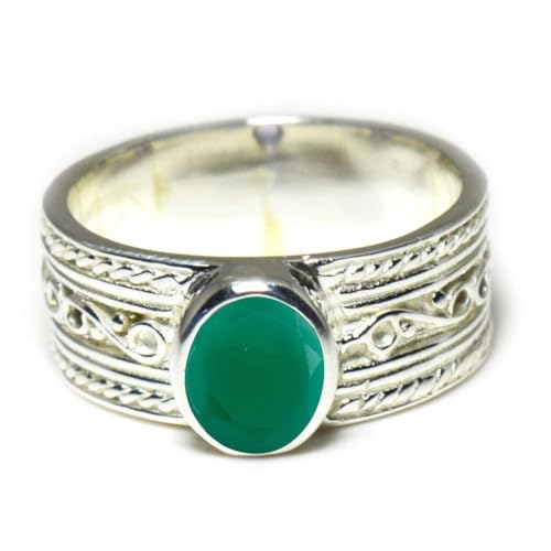 Image of 55Carat Choose Your Color Genuine Gemstone Sterling Silver Ring Band Vintage Handmade Jewelry Sizes 5-12