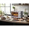 Mainstay Toaster Oven Combo Kitchen Appliances, Fits 9 Pizza, 4 Slice Capacity, Powerful Circulation, Auto Shutoff, Includes Baking Rack Pan Quartz, up to 60 Min, Easy Clean (Arctic White)