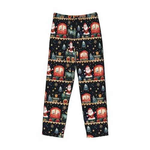 Neon Cardinal Poinsettia Mens Pajama Pants Cozy Lounge Baggy Lightweight Pj Pants Lounge Bottoms With Elastic Waist4