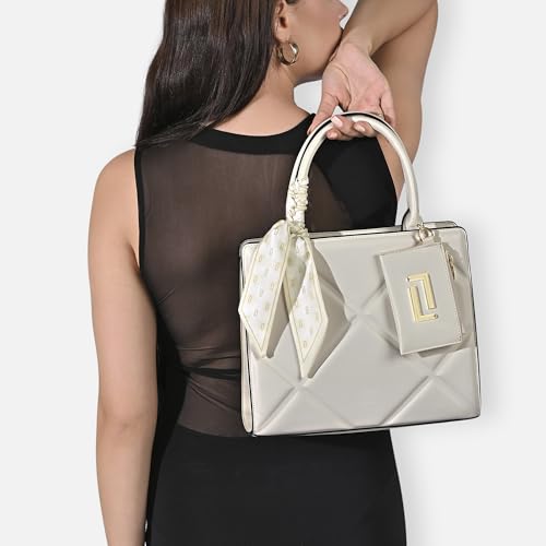 Image of Lavie Luxe Women's Quare26 Extra Large Laptop Satchel Bag | Upto 14 Inch | Satchel Handbag for Work | Ladies Purse | Stylish Shoulder Bag | Gift for Women