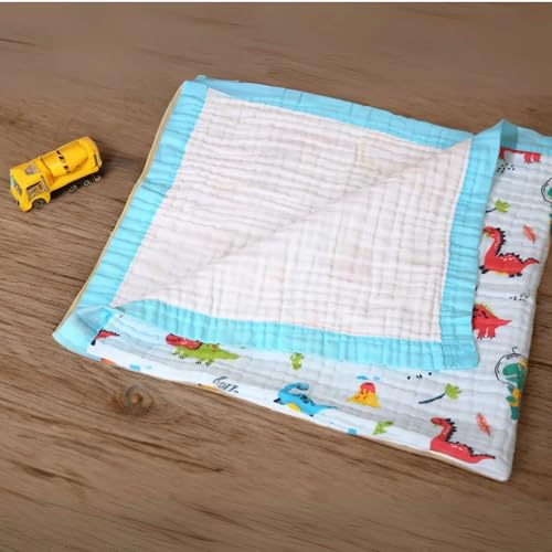 Image of SMILE BABY 100% Organic Cotton 6-Layer Muslin Baby Blanket (100x110 cm) is Super Soft, Breathable, and Gentle on Baby's Skin. Perfect for Comfort, Warmth, and Everyday use. Includes 1 Blanket