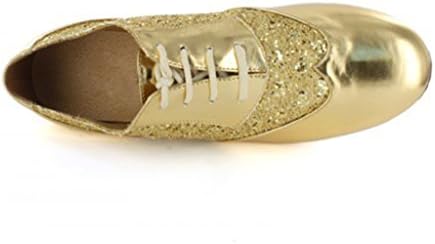 MGM-Joymod Men's Classic Fashion Lace-up Salsa Tango Samba Jazz Rumba Ballroom Latin Modern Dance Shoes Evening Wedding Shoes/Gold 14 M US | Image 5