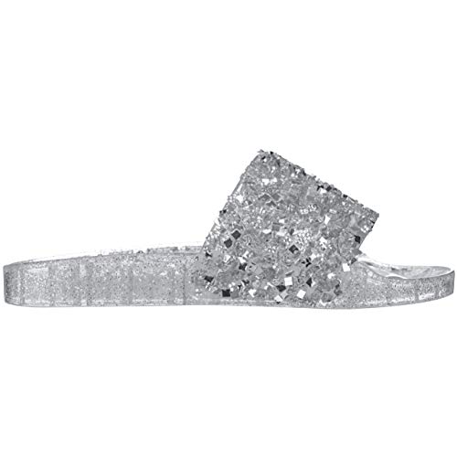 CLOVERLAY Women’s Summer Flip Flop Open Toe Jelly Sandal Rhinestone Glitter Slide Sandals Slippers2