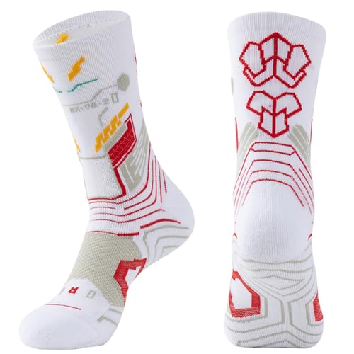 Athletic Sports Socks for Men Women, Moisture Wicking Performance Mid Calf Sock Cushioned Socks