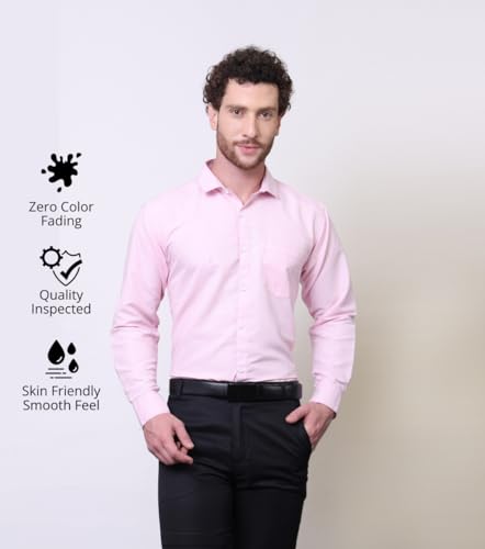 Image of CONTRARY Men's Pure Cotton Solid Stylish Casual & Formal Wear Shirt | Stylish Regular Fit Full Sleeve Comfortable Office Party Trendy Shirt - Multi Color