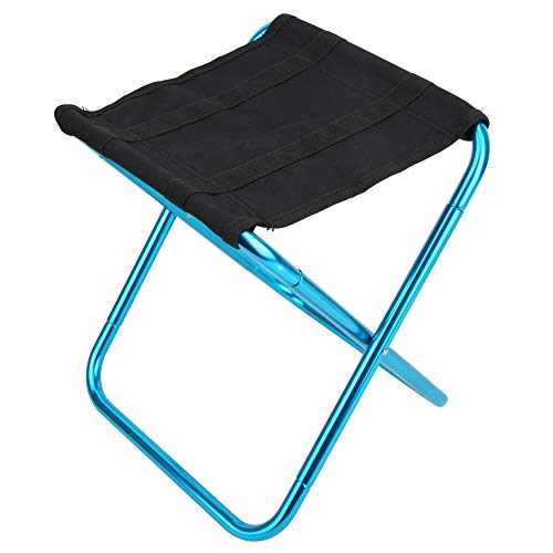 MAGT Klapphocker, Outdoor Mini Klappstuhl Aluminiumlegierung Oxford Stoff Tragbarer Klappbar Hocker Campinghocker für Angeln Grill Picknick Blau