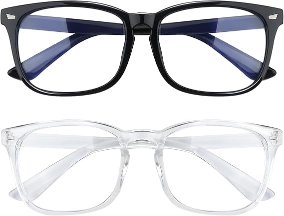 Image of Roshfort Square Zero Power Blue Cut Computer Glasses | Gaming Glasses | Anti Glare, Lightweight & Blocks Harmful Rays | UV Protection Specs | Men & Women | Medium