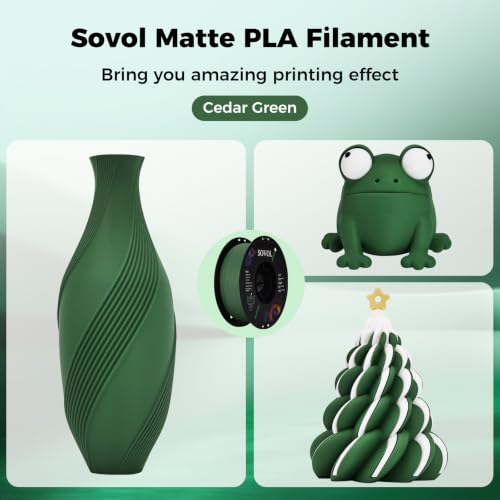 Image of Sovol 3D Printer Matte PLA Filament 1.75mm 1KG (2.2lbs), Cedar Green