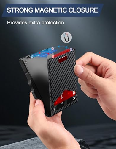 Wallet for Men, Minimalist Slim Mens Wallet with Money Clip, RFID Blocking Smart Pop Up Card Wallet with ID Window, Compact Bifold Wallet, Metal Aluminum Credit Card Holder4