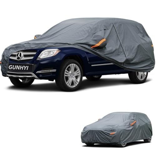 Image of GUNHYI Premium Car Cover Custom Fit Mercedes-Benz GLK, 16 Layers Heavy Duty Car Cover Waterproof All Weather with Zipper Door for Sun Rain Snow Dust Uv Protection