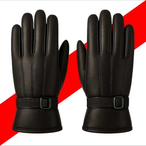 Image of TLN Genuine Leather Gloves for Men | Premium Soft & Warm Winter Gloves | Stylish Driving, Biking & Riding Gloves | Durable Hand Gloves for Outdoor, Motorcycle & Daily Use