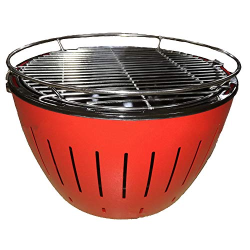 Kugelgrill Klein Mini Rundgrill Freistehende Grills BBQ Grill Geeignet Für Camping Outdoor Und Garten,Red,34cm*20cm