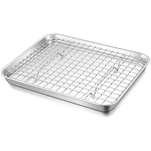 TeamFar Toaster Oven Pan & Cooling Rack Set