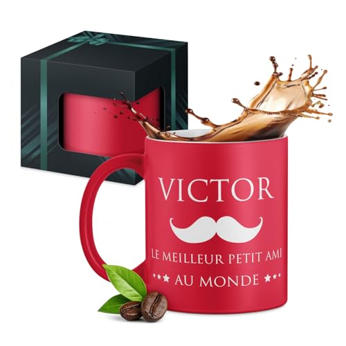 Maverton Tasse en céramique à personnaliser pour homme - 33 cl Mug original à café/thé avec votre texte gravé pour lui - pour prof - collègue - cadeau...