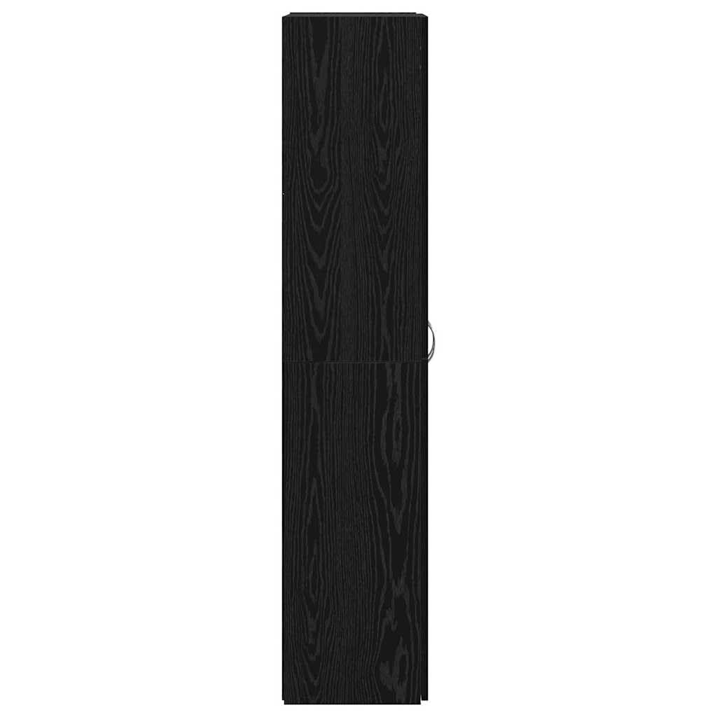 IKAYAA Armadietto in Holz Armadio Porte Battenti Aktenschrank Armadietto per Garage Armadio Ufficio Mobili Ufficio-Rovere nero-60 x 32 x 153 cm