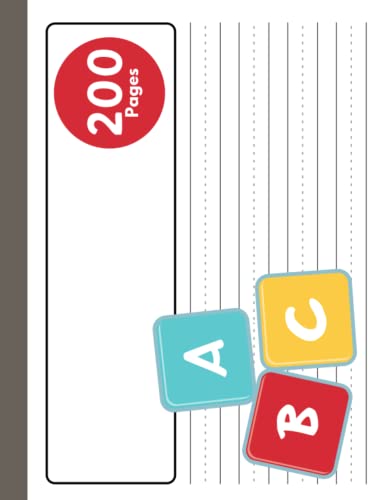 Kindergarten Writing Paper Landscape For ABC Kids: A Kindergarten Writing Notebook That Includes 100 Dotted Mid-Line Cursive Sheets (With Drawing Space & 1/2