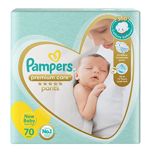 Image of Pampers Active Baby Diapers, New Born, Extra Small, (NB, XS) size, 72 Count, Taped style diaper & Premium Care Pants, New Born, Extra Small size baby diapers (NB,XS), 70 count, Softest ever Pampers