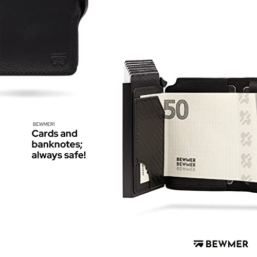 BEWMER Shielded Credit Card Wallet | Slim Wallet for Men and Women | Card and Document Holder with Rfid Protection and Carbon Fiber Money Clip3