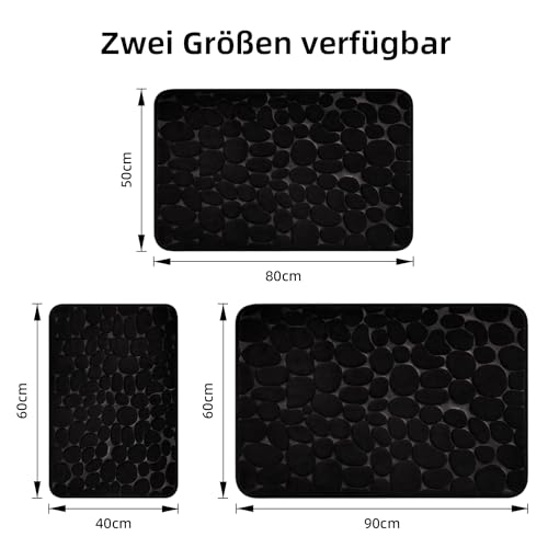chakme Memory Foam Bath Mat, Super Absorbent Cobblestone Bathroom Rug for Bathroom Ultra Soft Bath Mat, Machine Washable - Image 2