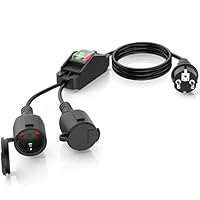 Verlängerungskabel Außen mit 2 Schuko-Steckdosen: 2M Verlängerungskabel mit Schalter Doppel-Verlängerung Doppelstecker Steckdose für Outdoor Zuhause Büro 250V/16A