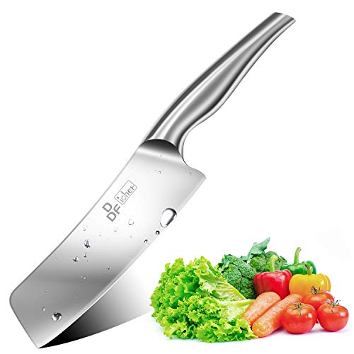 DDF iohEF Nakiri Kitchen Knife, Chef's Knife In Stainless Steel Professional Cooking Knife, Antiseptic Non-slip Ultra Sharp Knife with Ergonomic Handle Ideal for Kitchen & Restaurant