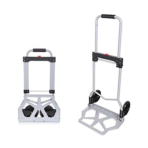 Meditool Carretilla Plegable,42 x 28 x 97 cm,Carretilla de Transporte,Portátil,Carretilla de Mano, Carga Máxima100kg (Plegado automático, Mango extensible)
