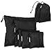 Navaris Sacchetti da Viaggio per Valigia - 7 Sacchette Porta Scarpe Vestiti Biancheria Oggetti - Astuccio Organizer Valigia Cerniera e Laccio - Nero