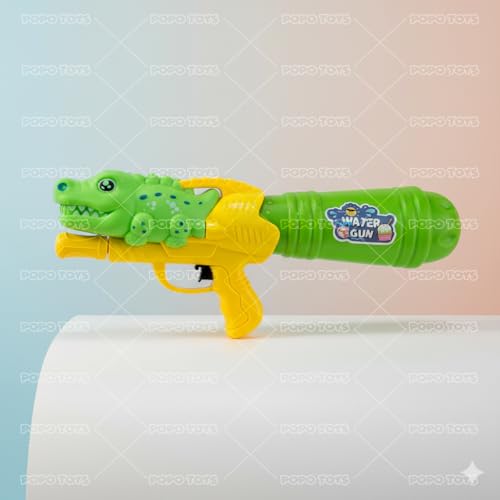Image of Holi Dino Crocodile Pull-n-Pump Pressure Blaster Water Gun Pichkari | with Free Balloons || (Dino Blaster PoPo Toys