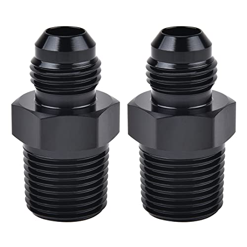 EVIL ENERGY 6AN Male Flare to 3/8" NPT Pipe Fitting Adapter Aluminum Straight Black 2PCS by EVIL ENERGY - Used condition - US$9.58