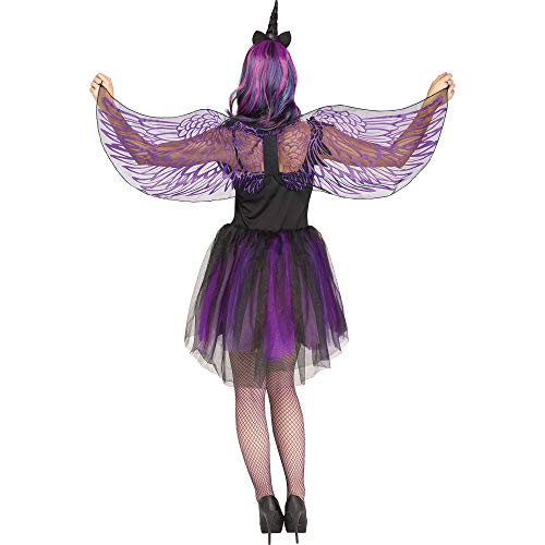 Fantasy Dark Unicorn Wings & Horn Costume Accessory Set, One-Size, Purple Black