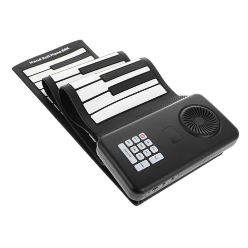 TOVINANNA 鍵手巻きシリコン電子ピアノ ポータブル折りたたみキーボード 内蔵スピーカー付き ソフトシリコン鍵盤 初心者と旅行用練習楽器