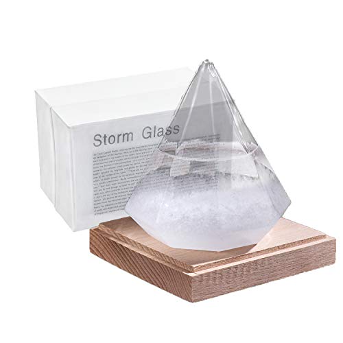 FOVIUPET Storm Glass Weather Forecaster,Water Diamond Storm Glass, Weather Station Liquid Barometer Weather Predictor, Stylish Creative Desktop Decorative Bottle (L)