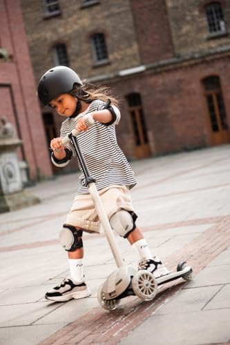 Scoot & Ride Highwaykick 3S Kinderroller ab 3 Jahren H&ouml;henverstellbar 2-Fach Lenkung LED-R&auml;der Zusammenklappbar Scooter f&uuml;r Kinder 96-130 cm (Ash)