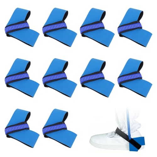 Sangles de talon antistatiques bleues lot de 10 en caoutchouc synthétique réutilisables