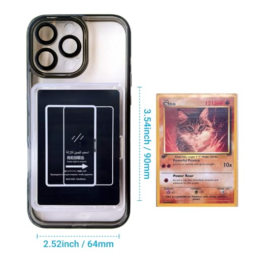Étui noir iPhone 17 protège carte Pokémon et pochette top loader intégrée - 3