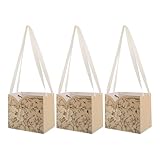 NUOBESTY Caja para Ramo de Flores Vintage China con Patrón Oriental y Cierre de Botón, Set de 3 Unidades Beige con Asa, Estuche para Embalaje y Transporte en Bodas, Fiestas y Decoración